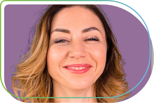 woman with a long hair smilling